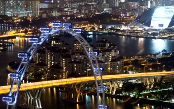 Stock Video Ferris Wheel And The Singapore City Scape For PC
