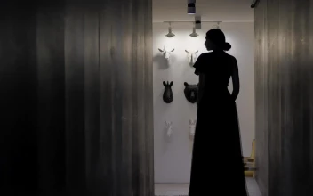 Stock Video Female Silhouette In Long Dress For PC