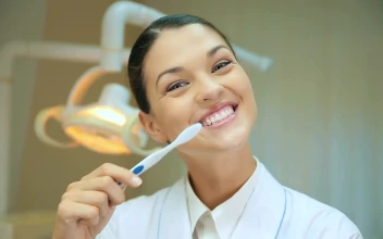 Stock Video Female Dentist Teaching How To Brush Teeth For PC