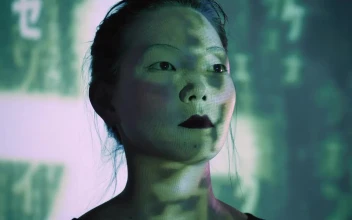 Stock Video Female Cyborg Starting Her System And Walking For PC