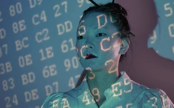 Stock Video Female Cyborg Being Programmed For PC