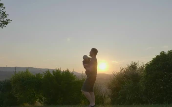 Stock Video Father Holding His Son Outside For PC