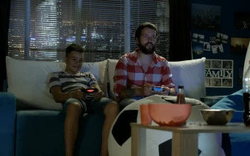 Stock Video Father And Son Playing Video Games For PC