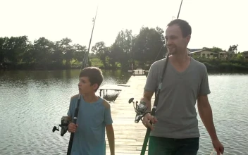 Stock Video Father And Son On A Fishing Trip For PC