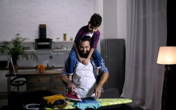 Stock Video Father And Son Doing Household Chores For PC