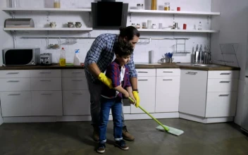 Stock Video Father And Son Cleaning Their House For PC