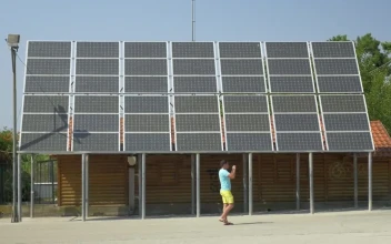 Stock Video Father And Son By A Solar Array For PC