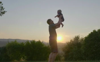 Stock Video Father And His Baby At Sunset For PC