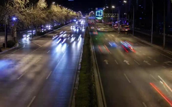 Stock Video Fast Traffic On A Beijing Road At Night For PC
