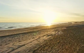 Stock Video Fast Drone Shot Of Low Tide For PC