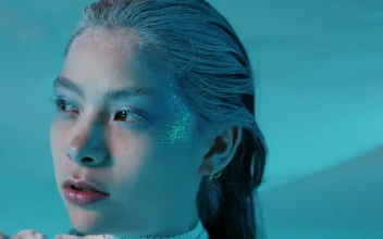 Stock Video Fashion Woman With Conceptual Winter Makeup For PC
