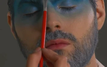 Stock Video Fantasy Makeup To A Bearded Male Model For PC