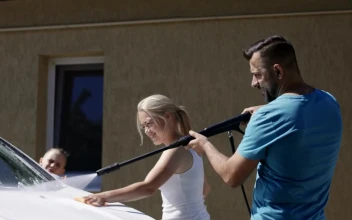 Stock Video Family Washing The Car On A Sunny Day For PC