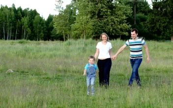 Stock Video Family Walking Through Wild Grass For PC