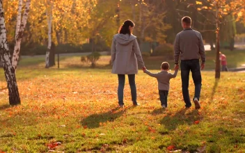 Stock Video Family Walking In The Park Full Shot For PC