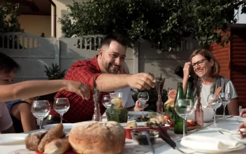 Stock Video Family Having A Fancy Dinner Outdoors For PC