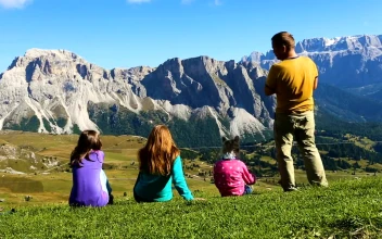 Stock Video Family Enjoying The Mountain View For PC