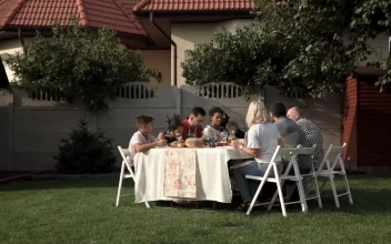 Stock Video Family Eating In The Garden For PC