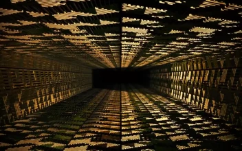 Stock Video Hallway With Golden Figures On The Surfaces Loop For PC