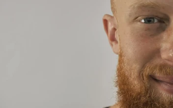Stock Video Half Of A Bearded Mans Face In Detail For PC