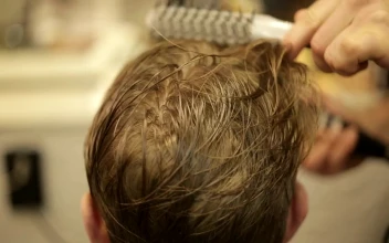 Stock Video Hairdresser Combing A Client For PC