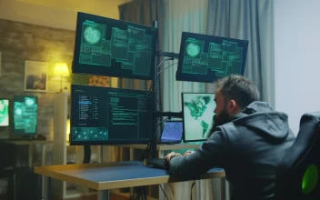 Stock Video Hacker Raising His Hands In Success For PC
