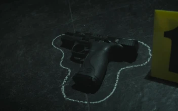 Stock Video Gun And Some Bullets On The Ground At A Crime For PC