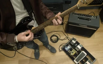 Stock Video Guitarist Practicing In A Recording Studio For PC