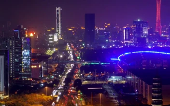 Stock Video Guangzhou Iluminated Cityscape And Traffic For PC