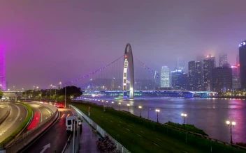 Stock Video Guangzhou Illuminated Cityscape With Cloudy Sky For PC