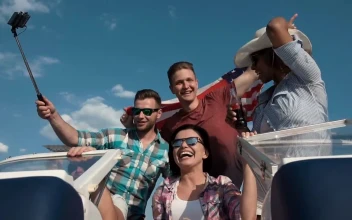 Stock Video Group Of Young People Enjoying The Speedboat Ride For PC