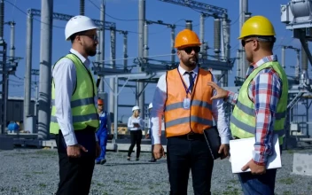 Stock Video Group Of Workers In An Electrical Plant For PC