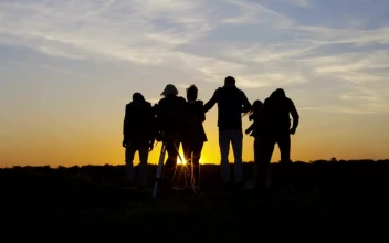 Stock Video Group Of Friends Watching The Sunset Together For PC