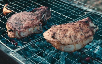 Stock Video Grilling Pork Meat With Charcoal For PC