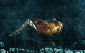 Stock Video Grilling Barbecue Chicken Wings In Slow Motion For PC
