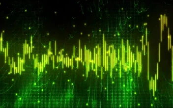 Stock Video Green Virtual Musical Waveform For PC