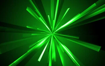 Stock Video Green Rectangular Prisms Rotating Together For PC