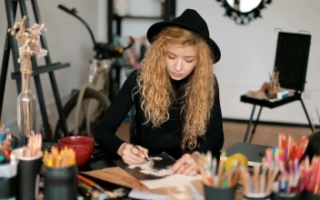 Stock Video Graphic Designer Working In Her Studio For PC