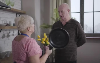Stock Video Grandma Threatens Grandpa With Frying Pan For PC