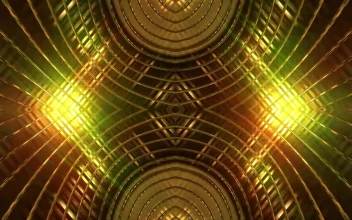 Stock Video Golden Surface With Lines And Lights Spinning For PC