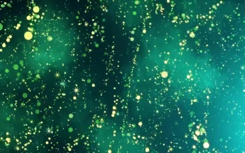 Stock Video Golden Stars Rotating On Green Background For PC