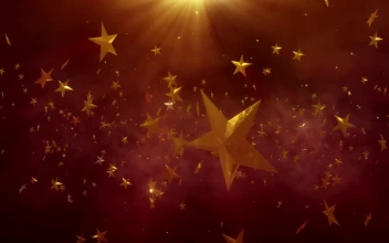 Stock Video Golden Stars Floating In Space Awards Concept For PC