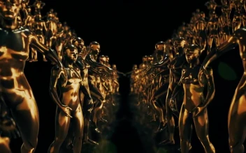 Stock Video Golden Sculptures Of Human Figures Loop Video For PC