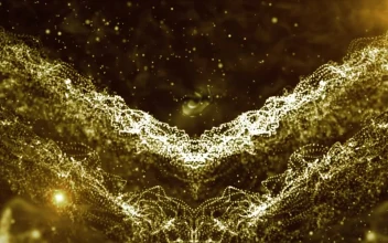 Stock Video Golden Particles With Abstract Nebula Shapes For PC