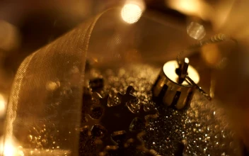 Stock Video Golden Ornament With Light Leaks And Bokeh For PC