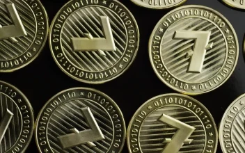 Stock Video Golden Lite Coins On A Black Surface For PC