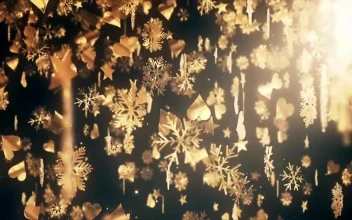 Stock Video Golden Figures With Christmas Concept Falling For PC