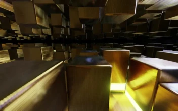 Stock Video Golden Blocks Concept D Render For PC