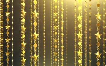 Stock Video Gold Christmas Star Hanging Chains For PC