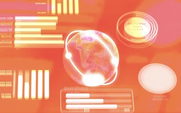 Stock Video Globe Spins On Orange Hud Style Graph Display For PC